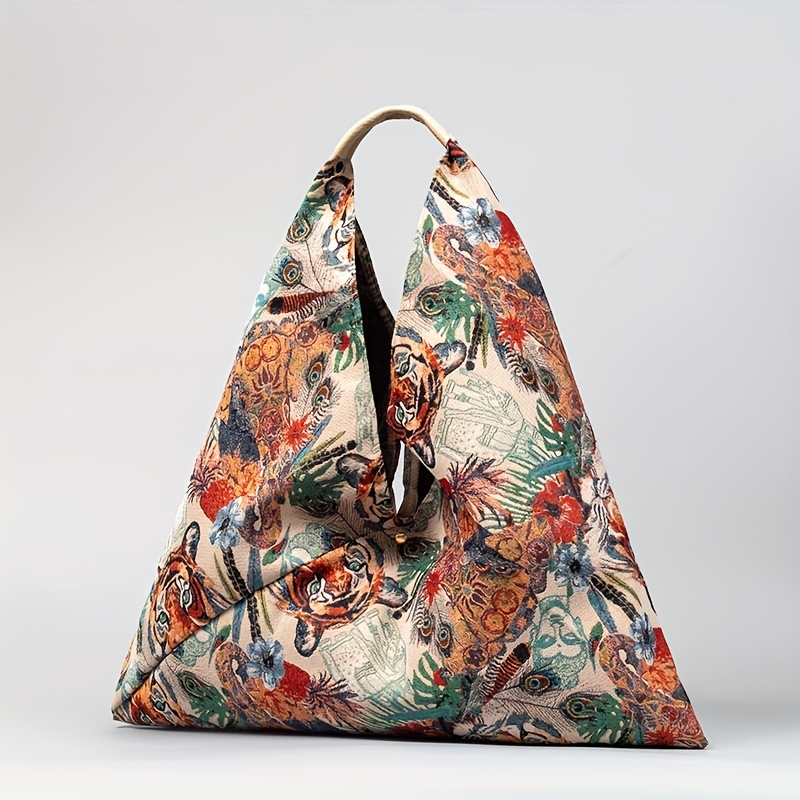 Fashion Floral Print Tote Bag, Large Capacity Hobo Bag, Women's Casual  Handbag, Shoulder Bag & Purse - Temu