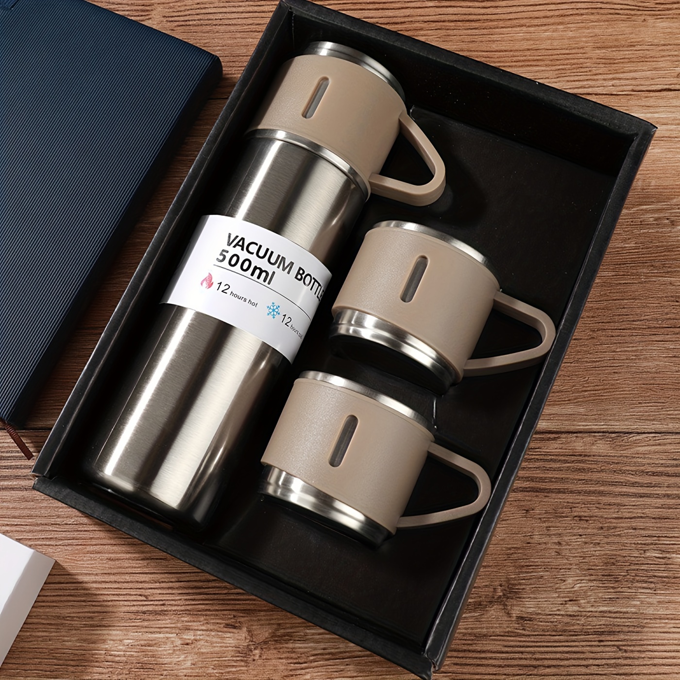 Vacuum Flask Set Stainless Steel Thermal Cup With Gift Box - Temu