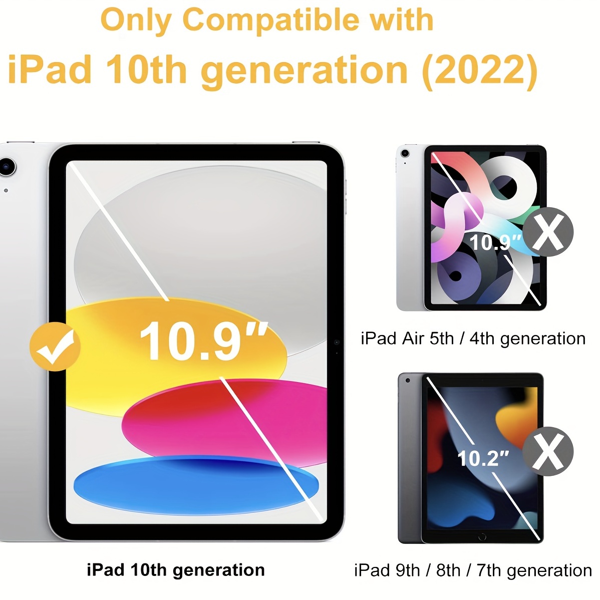 Film protecteur d'écran en verre pour Apple iPad 10e génération 10.9, lot  de 3, pour iPad 10 2022 A2757/A2777