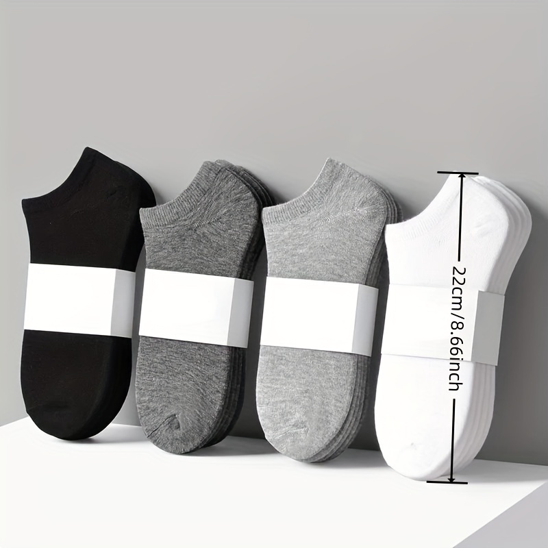 

5 Pairs Comfy Ankle Socks, Solid Color Ankle Sock Pack, Women's Stockings & Hosiery