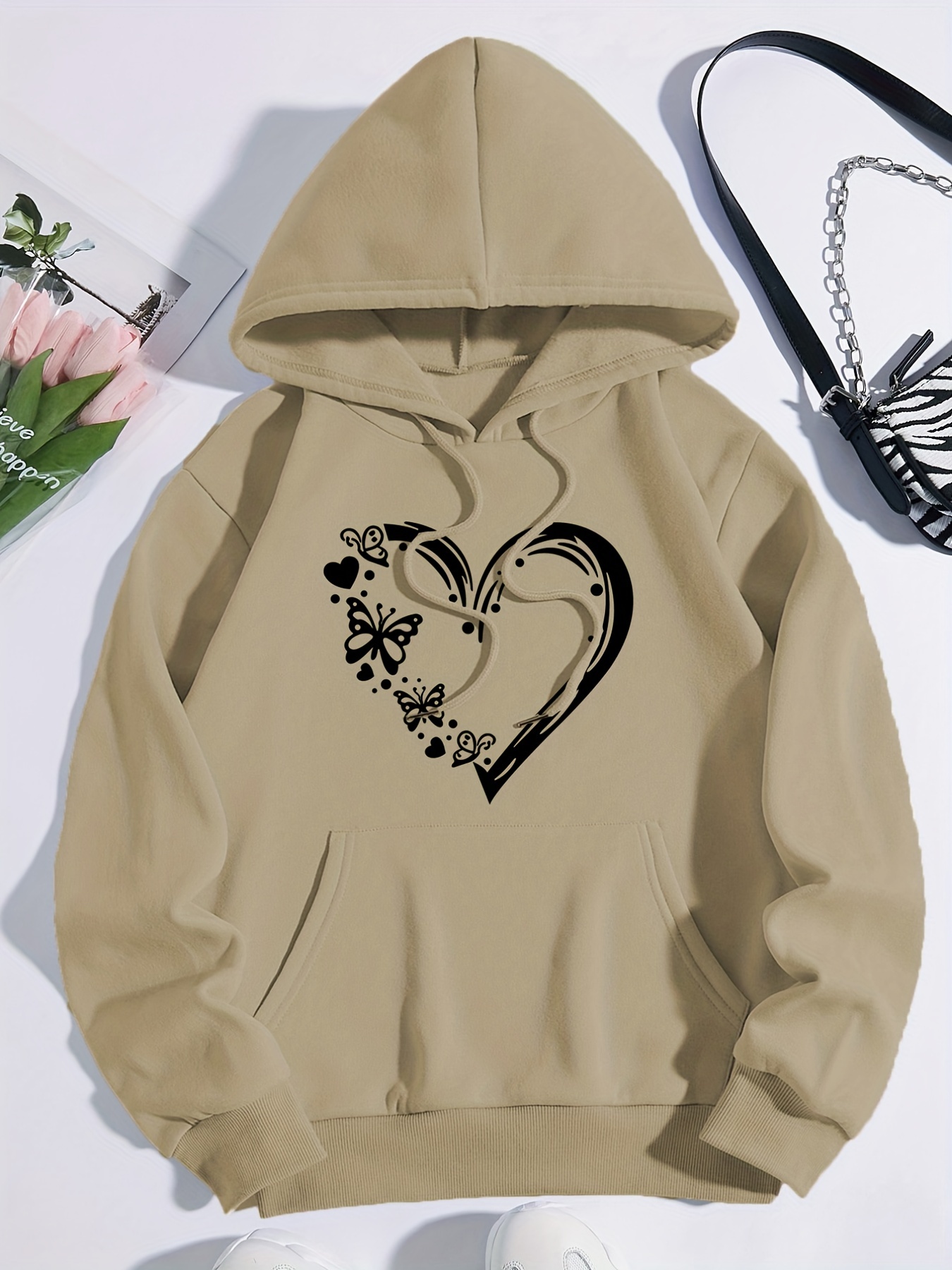  PRDECE Sweatshirt for Women- Heart and Gesture Print
