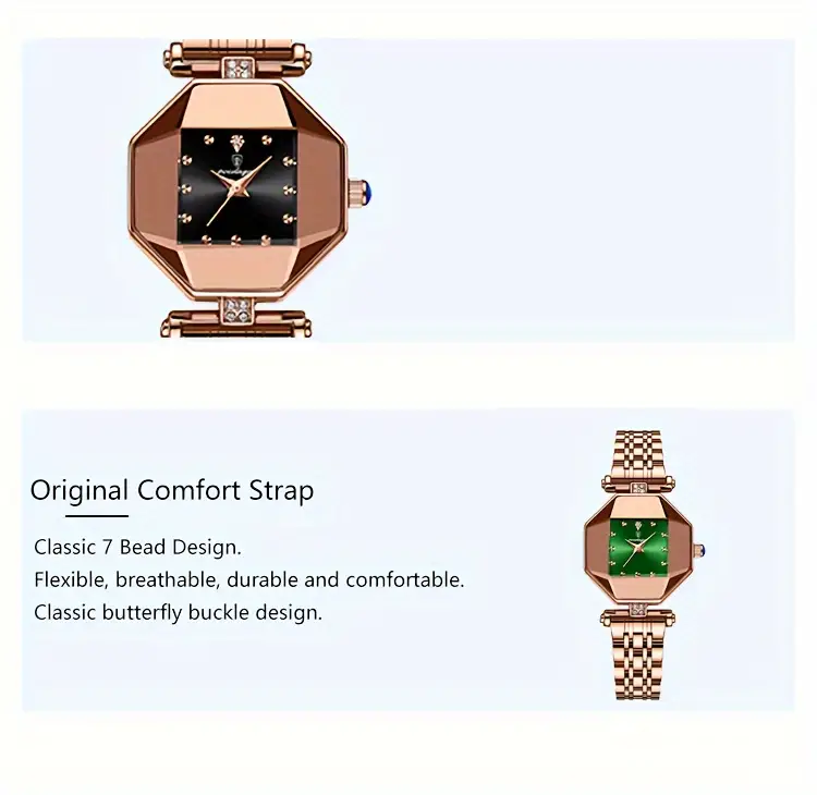 poedagar womens luxury dial cutting quartz watch elegant polygon pointer analog stainless steel wrist watch details 9