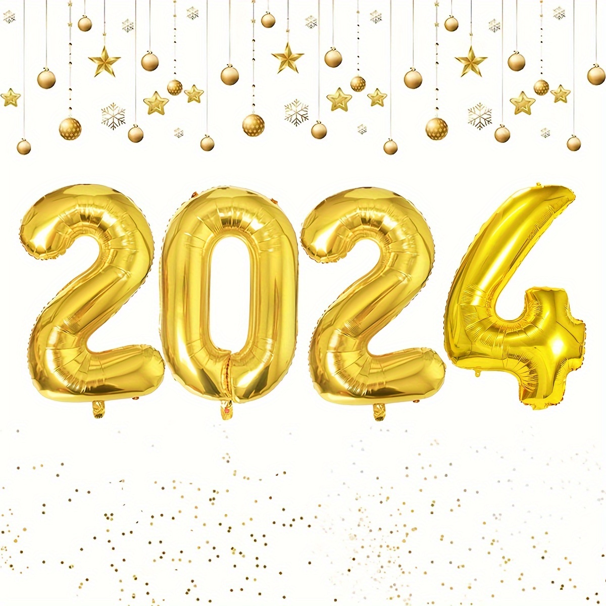 121pcs Juego Globos Negros Dorados Feliz Año Nuevo 2024 Tema - Temu