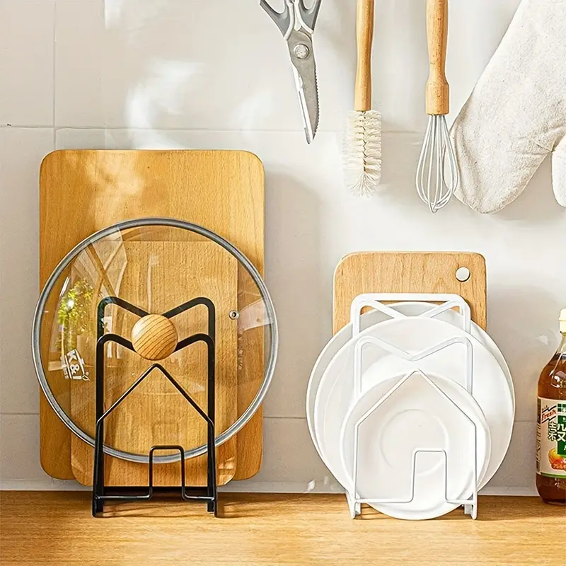 Sturdy Metal Cutting Board Rack - Organize Your Chopping Boards, Pot Lids,  And Bakeware - Perfect For Kitchen Countertops And Cupboards - Kitchen  Accessories - Temu