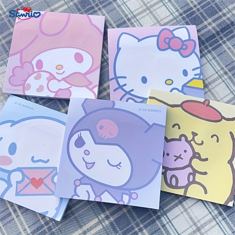 Cute Sanrio Hello Kitty Sticky Notes Book Anime Melody Kuromi