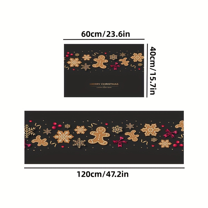 Christmas Kitchen Mat Two Piece Set Kitchen Carpet Holiday Celebration  Christmas Decoration Door Floor Mat Entry Foot Mat,for Occupational And  School And Hotel Use - Temu