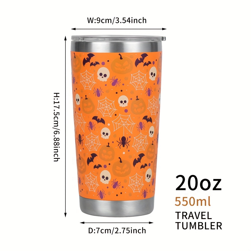 Halloween Bat Double Wall Insulated Tumbler with Bamboo Lid