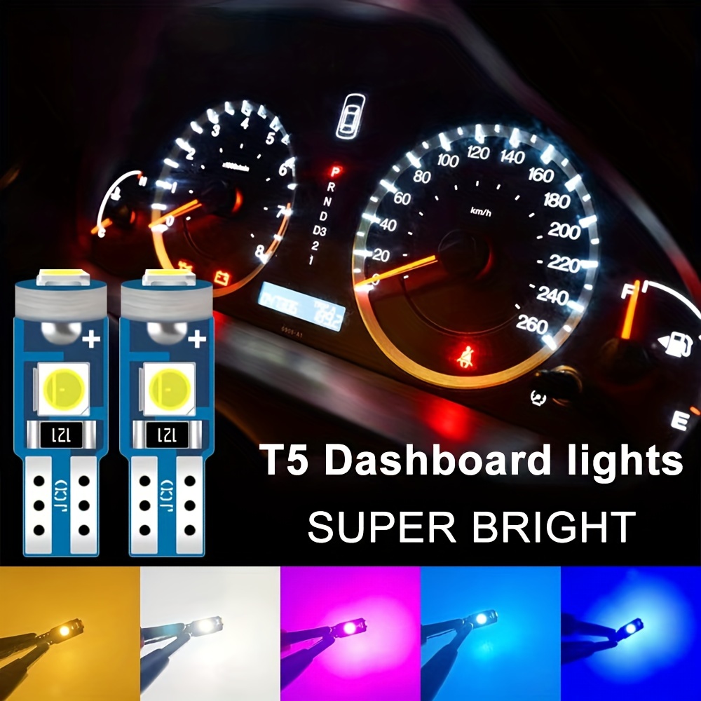 Super Bright T5 Led Car Dashboard Lights 3smd 12v Auto - Temu