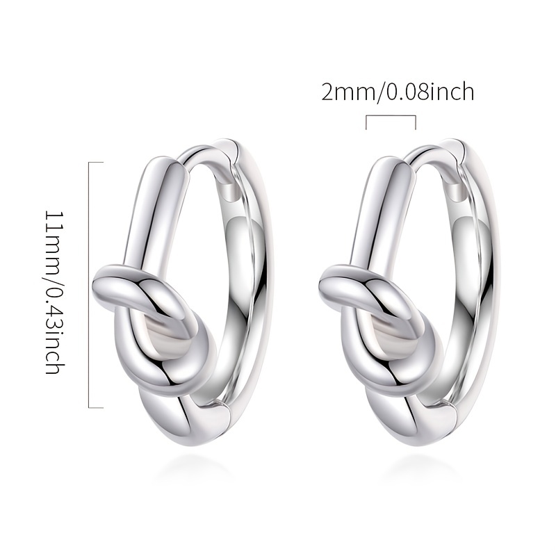 Men's 12 x 2mm Sterling Silver Hoop Earrings