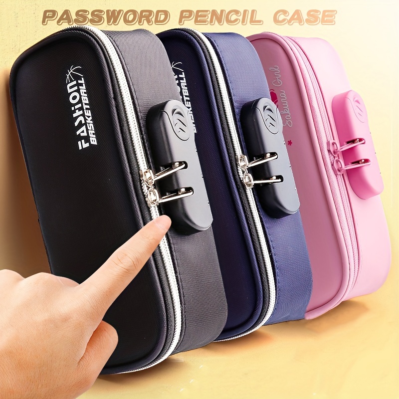Large Capacity Pencil Case Plastic Pencil Box With Password Lock School  Supplies