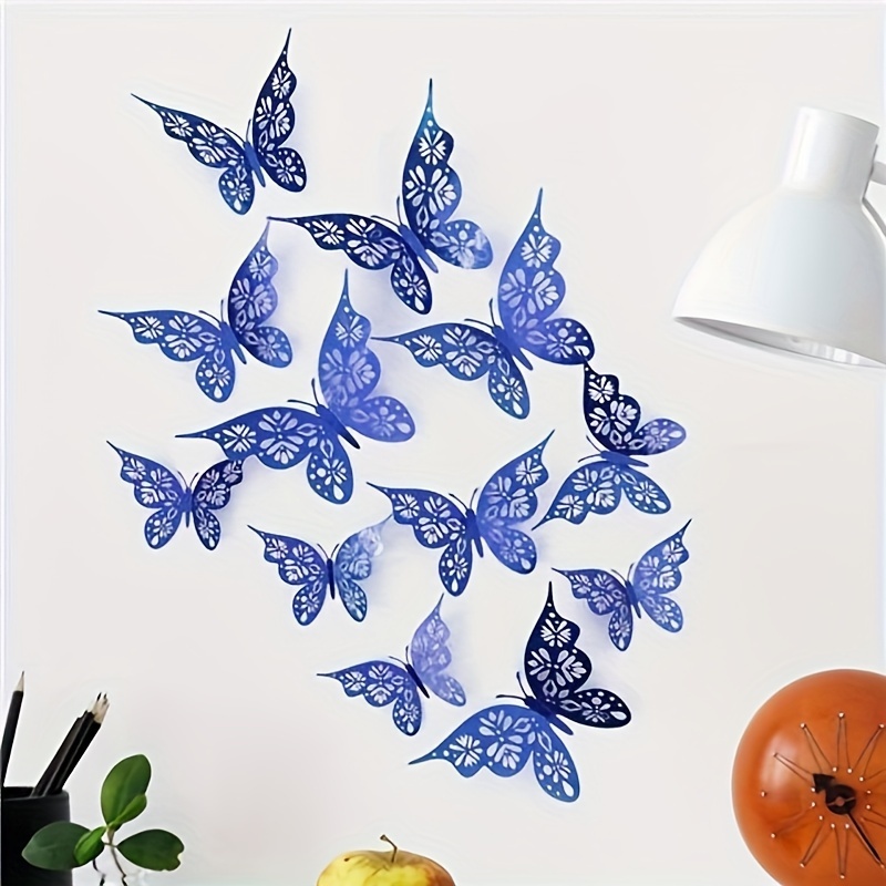 3d Three-dimensional Hollow Butterfly Wall Sticker, Self-adhesive