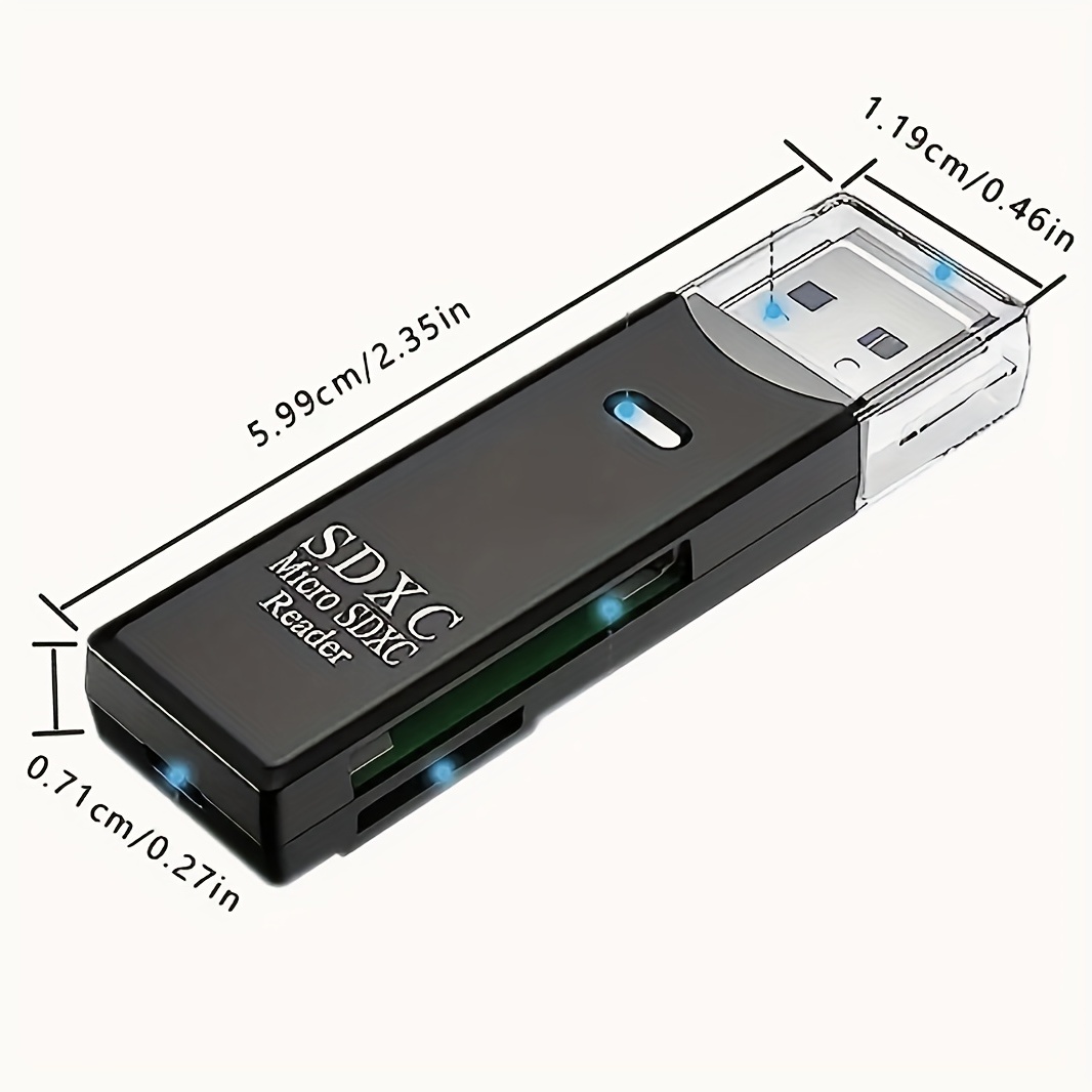 Adaptateurs de lecteur de carte mémoire Mini Lanyard ; Remplacement de  l'adaptateur de carte mémoire vers USB 2.0 pour carte Micro SD TF 