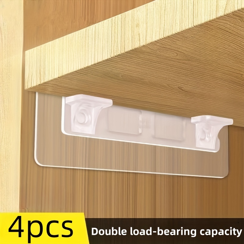 10Pcs Adhesive Shelf Support Closet Partition Pin Transparent Shelf Brackets  