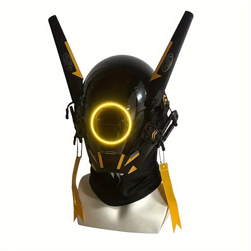 Cyberpunk Mask Cosplay LED Helmet Directing tool Halloween Dance Props Toy  Gift