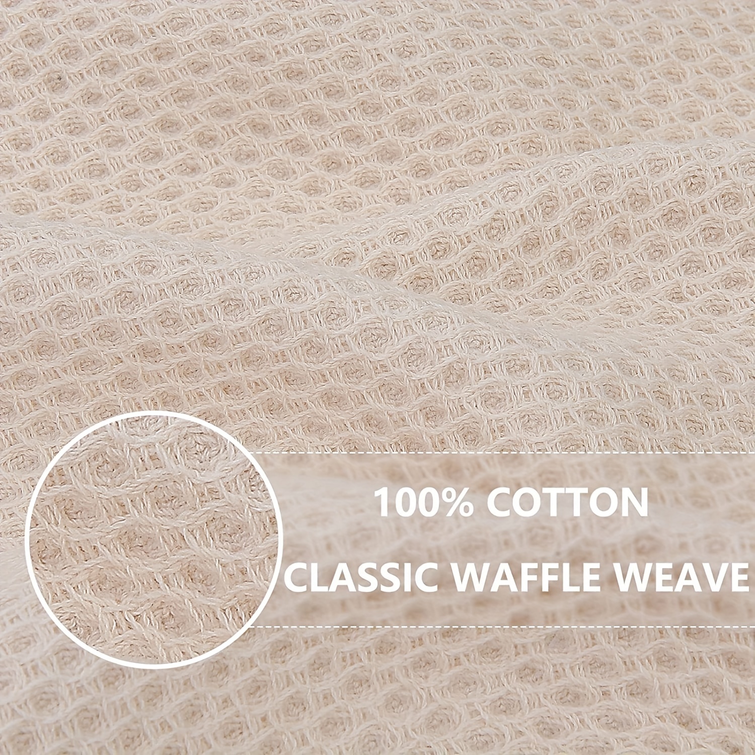 6pcs Beige Waffle Weave Kitchen Cloth, Ultra Soft & Absorbent