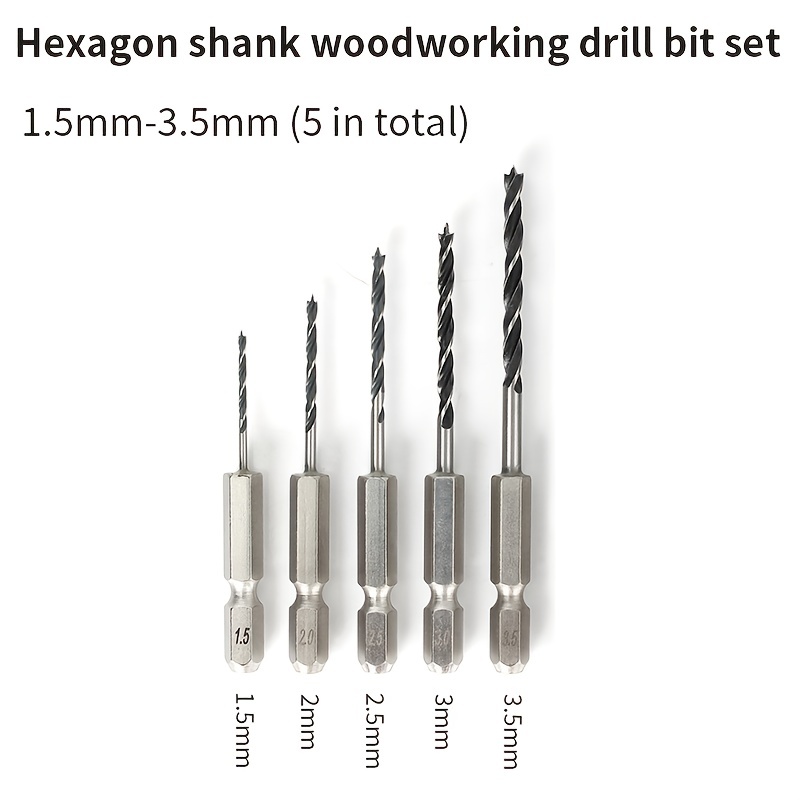 Brad Point Drill Bit Set High Speed Steel Wood Drill Bit Set Hex Shank  Sharp Twist Drill Bit Set Woodworking Tool For Fibreboard Hardwood Plywood  Soft Metal - Temu