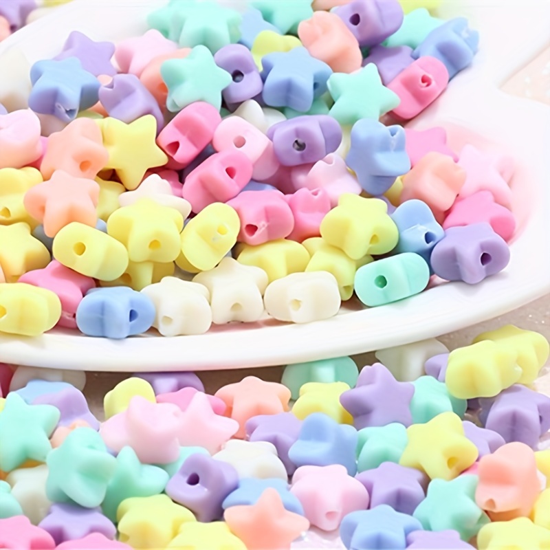 100pcs 8mm Acrylic Candy Colors Round Beads Mix Pastel Color Plastic Beads  Cute Transparent Beads For Bracelets Jewelry Making