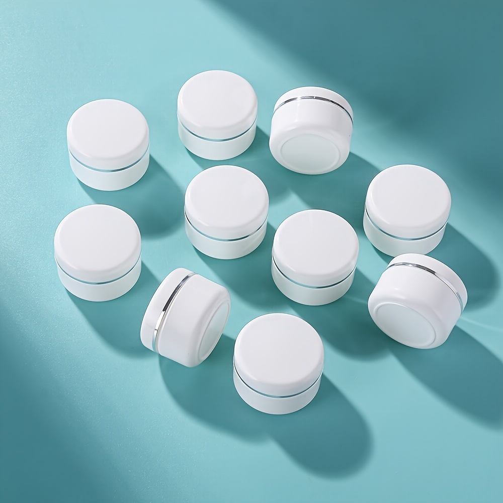 Kuva tulossa: TEMU 10er-Set Weiße/Schwarze Leere 20g Twist-Cap-Gläser, Verwendet für Lippenstift, Kosmetikproben, etc