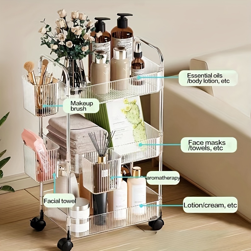 Storage Rack Trolley Home Furniture Bathroom Organizers Movable