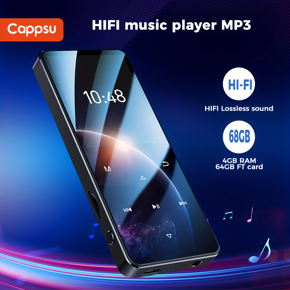 Reproductor MP3 de 32 GB con Bluetooth 5.0, reproduce música hasta 30  horas. Reproductor MP3 MP4 portátil digital sin pérdidas con radio FM,  grabadora