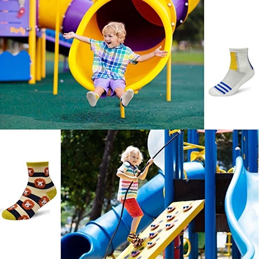 4 Pairs Non-slip Floor Socks Toddler Kids Cotton Indoor Rubber Sock Adult  Home