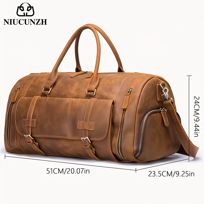 HOMBRE CUERO MALETA Viaje Gimnasio Fin de Semana Bolso Vintage  45.7X22.9X22.9cm EUR 54,93 - PicClick ES