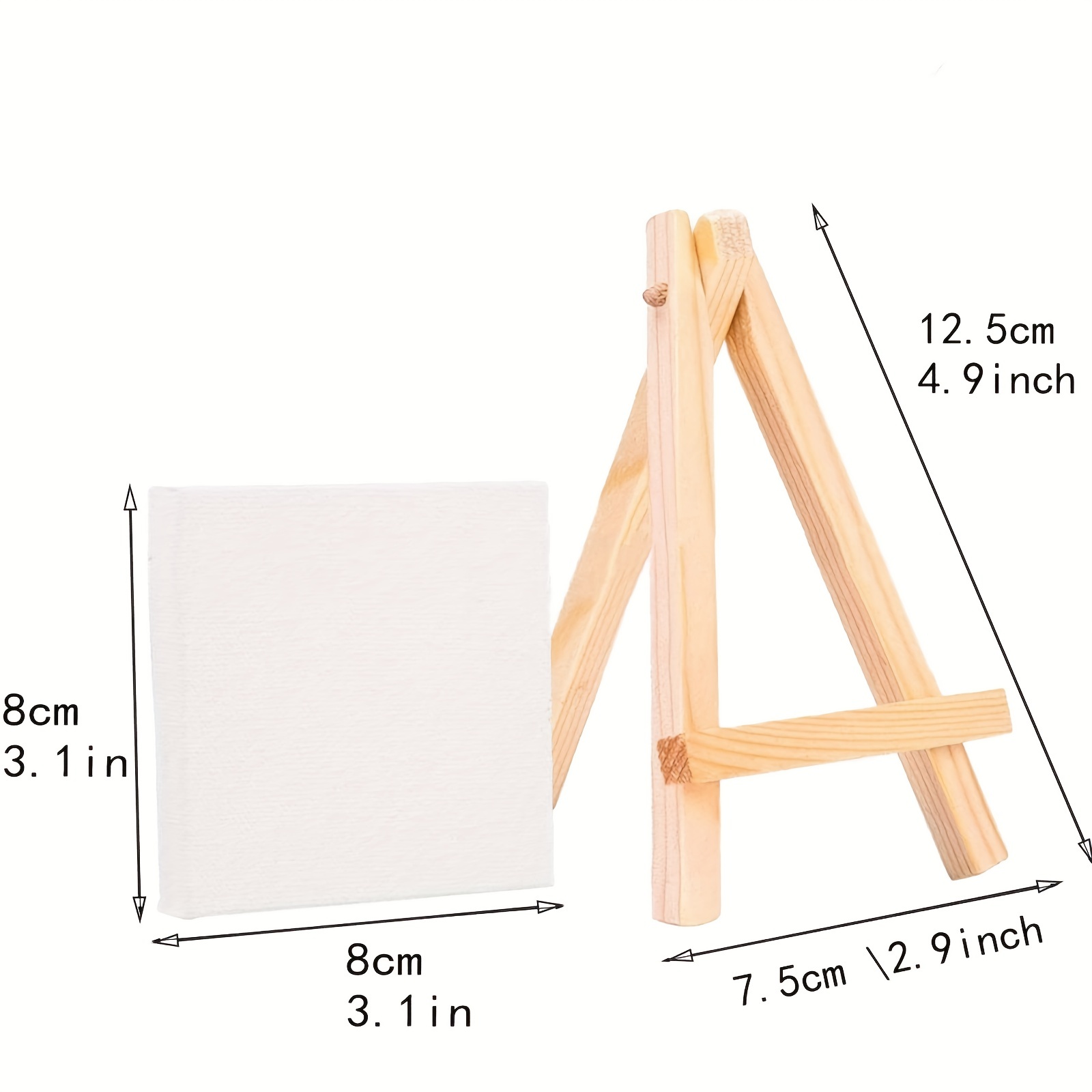 Mini Canvas Easel Set Small Stretched White Blank Canvas - Temu