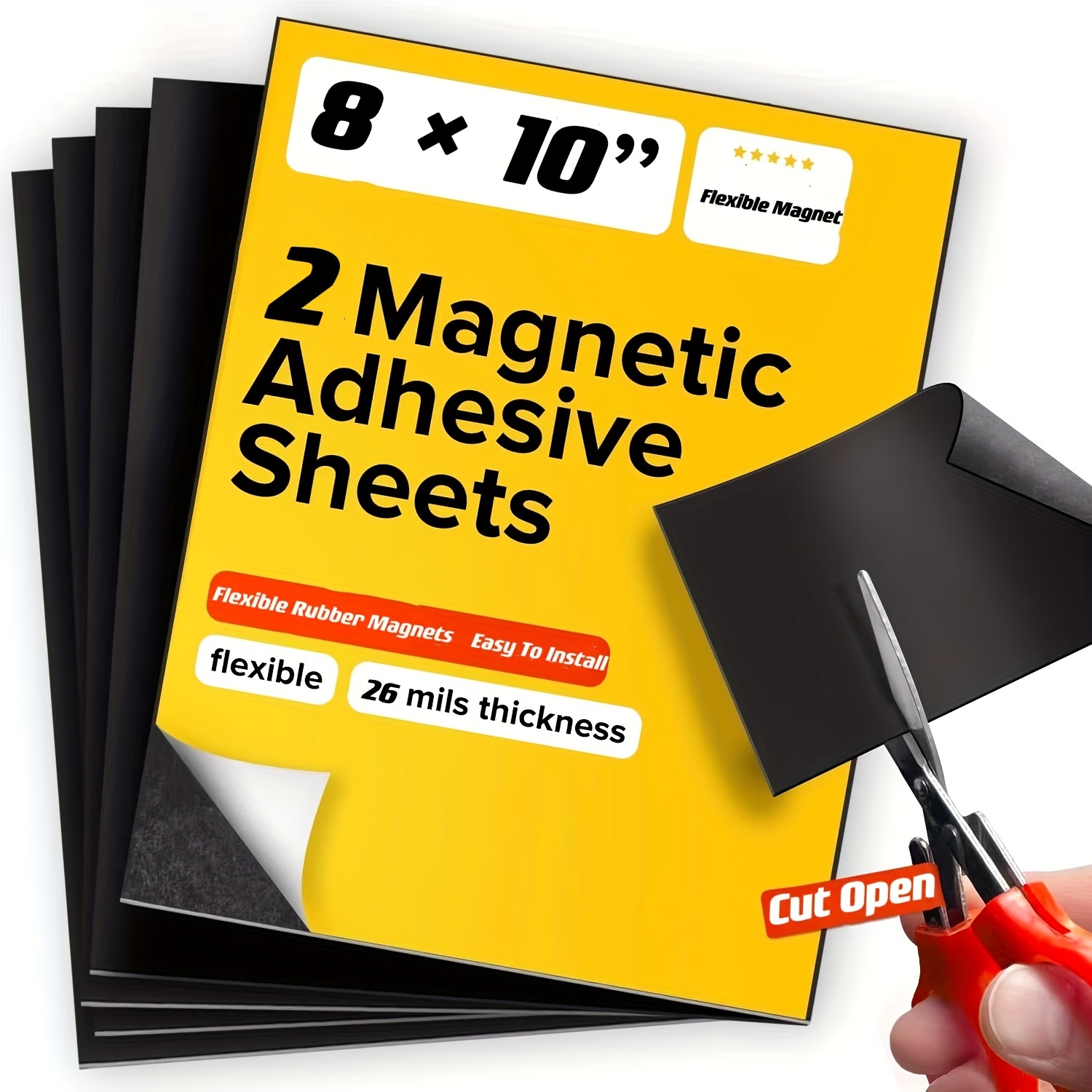 3pcs Magnetic Sheets With Adhesive Backing 11.7*8.27 inch Flexible