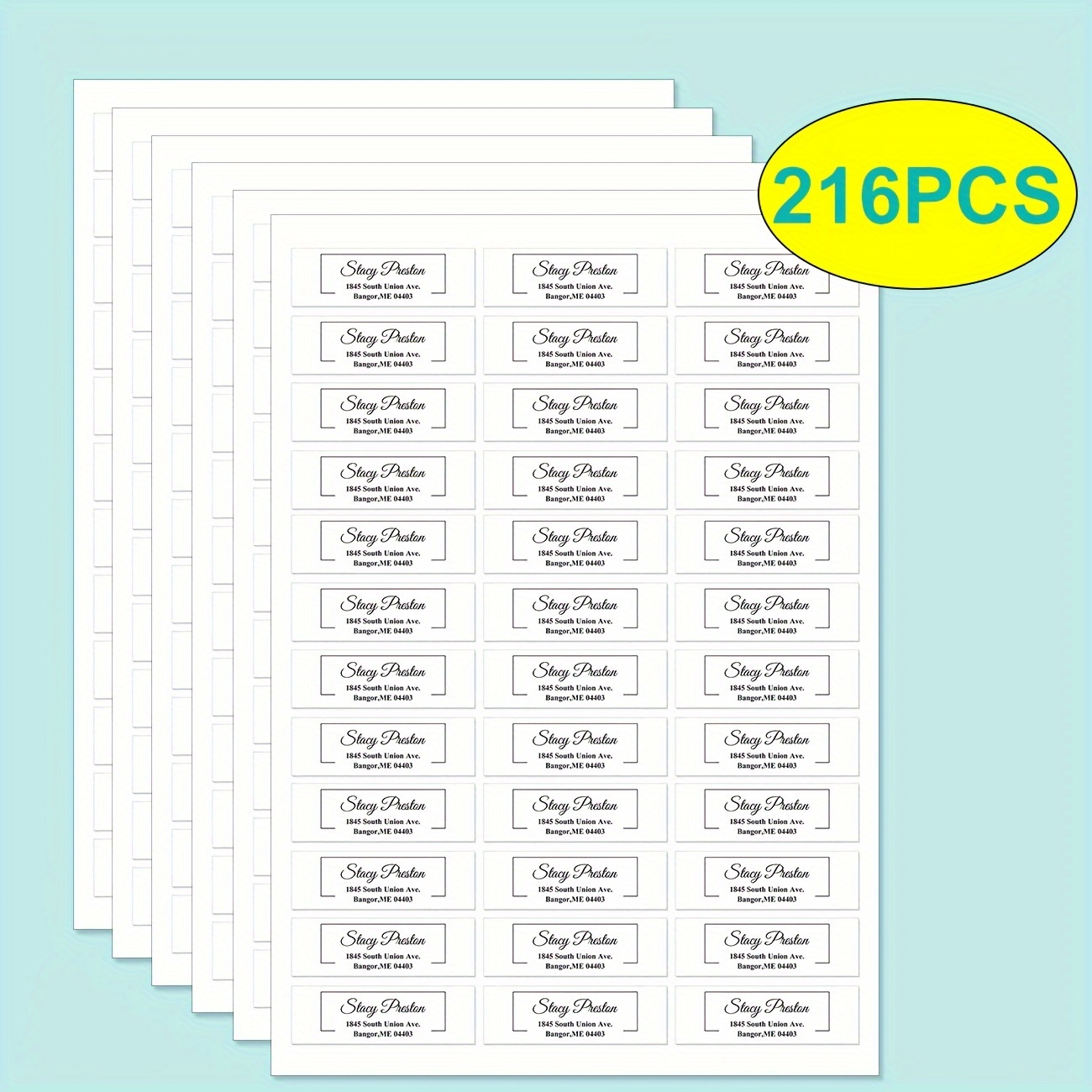 TEMU 1 Set Of 108/144/216 Personalized Return Address Labels - Various Pattern Designs, Small Size 2.5 Inches X 0.75 Inches, Non-adhesive Flat Label,