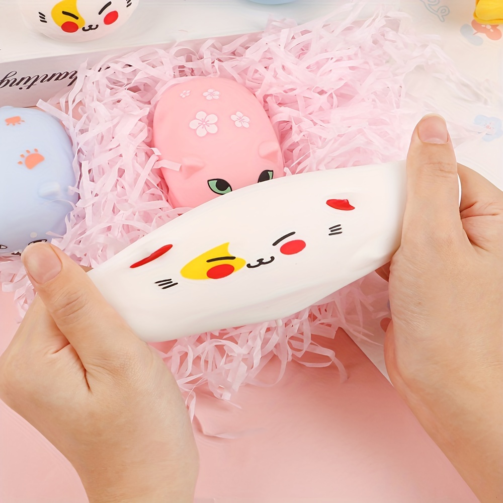 Anti Stress Ball Squishy Toy Cute Cat Squeeze Key Ring Fidget Car Soft  Rabbit