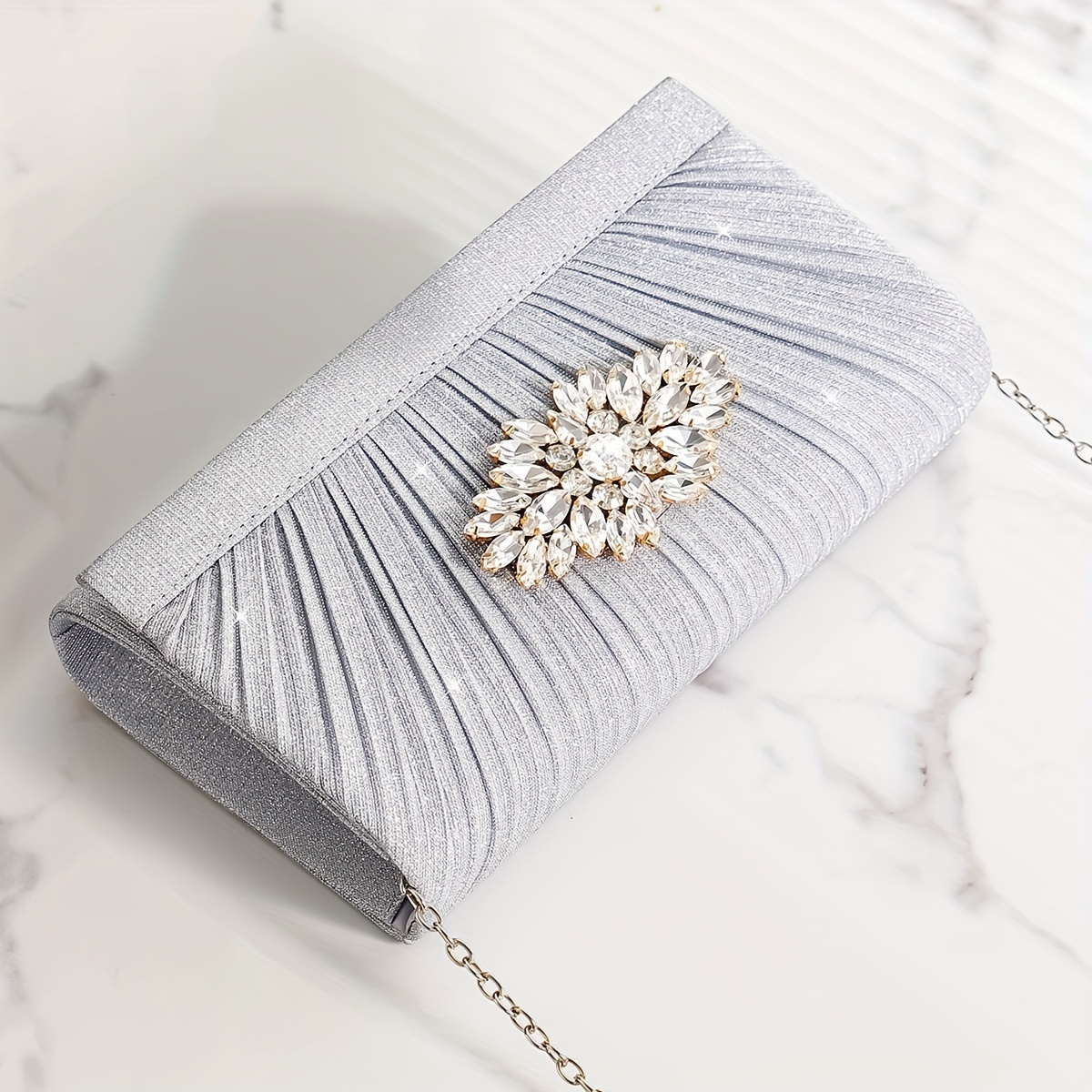 Clutch Crystal Embellished Silver Clutch Midi Box Evening Bag | Evening bags  designer, Evening bags, Designer clutch bags