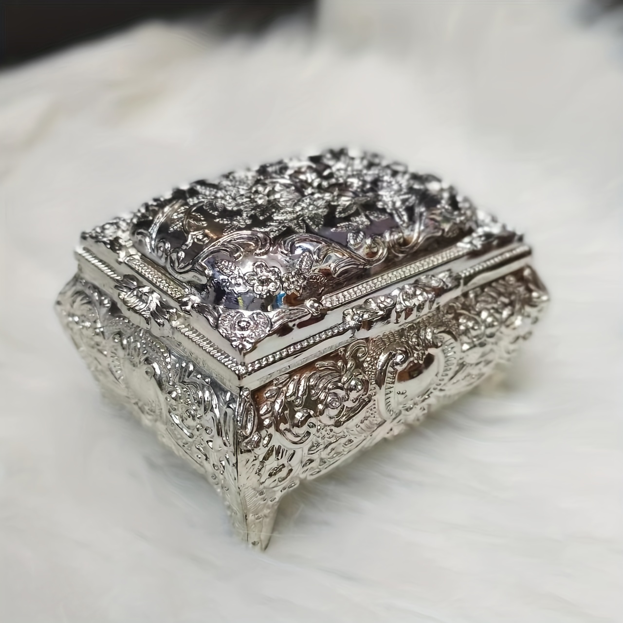 Very nice vintage silver plate jewelry box. I think it was $4