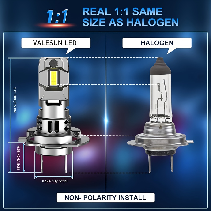 H7 Led Headlight Bulbs 1:1 Mini Size H7 Led Bulb Non - Temu