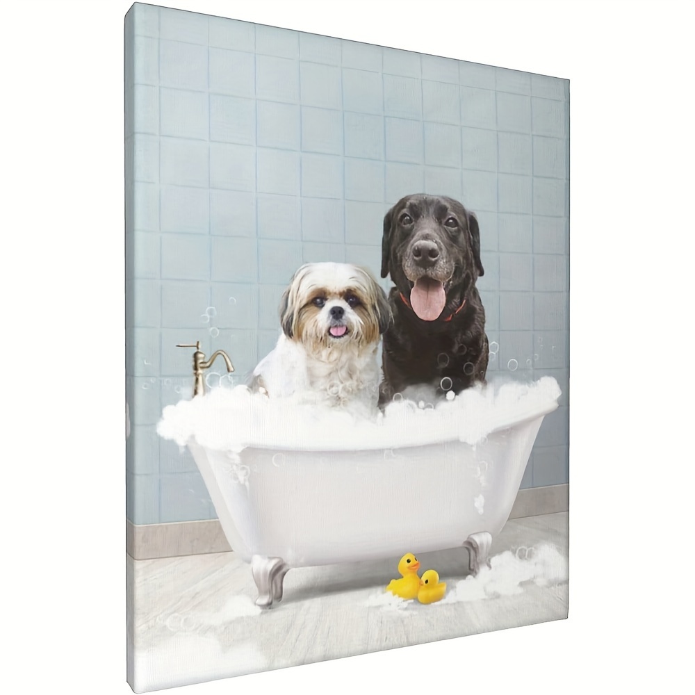 2 dogs in a sales bathtub