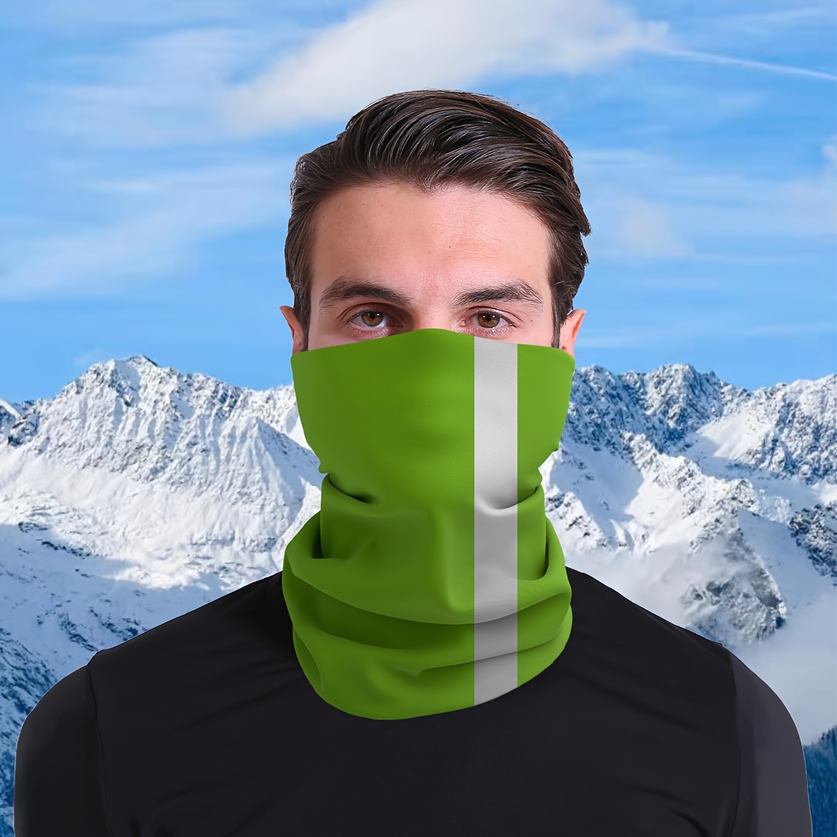 Safety Green Neck Gaiter, Tube Scarf, Breathable Face Mask