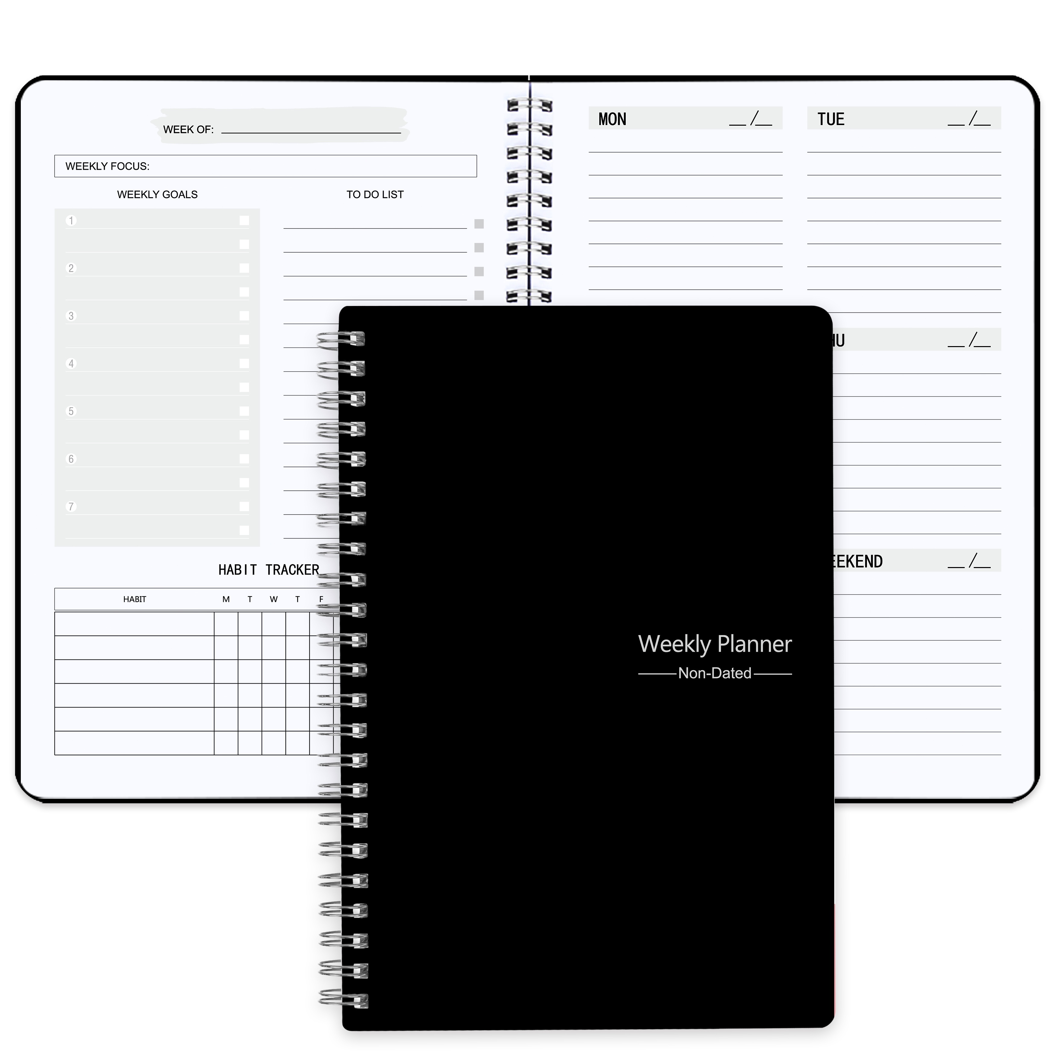 Trees Spiral Undated A5 Daily Weekly Notebook Planner Agenda - Temu
