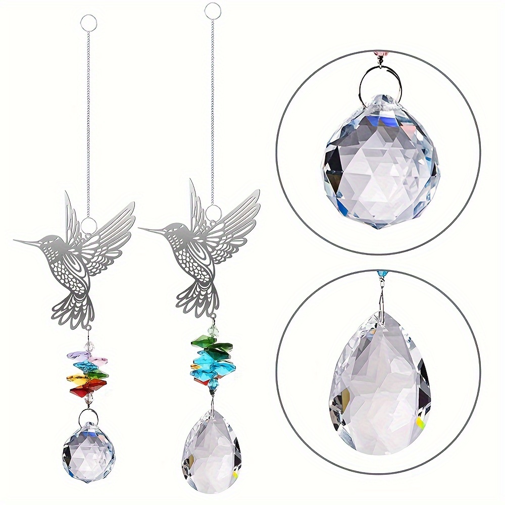 Suncatcher fenêtres en cristal, 3 pièces perles de cristal colorées  pendentifs