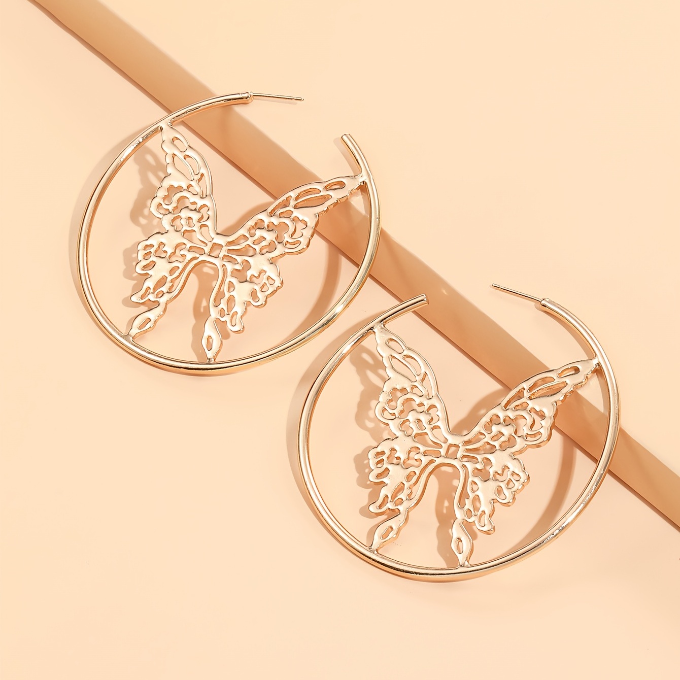 Butterfly gold deals earrings hoop