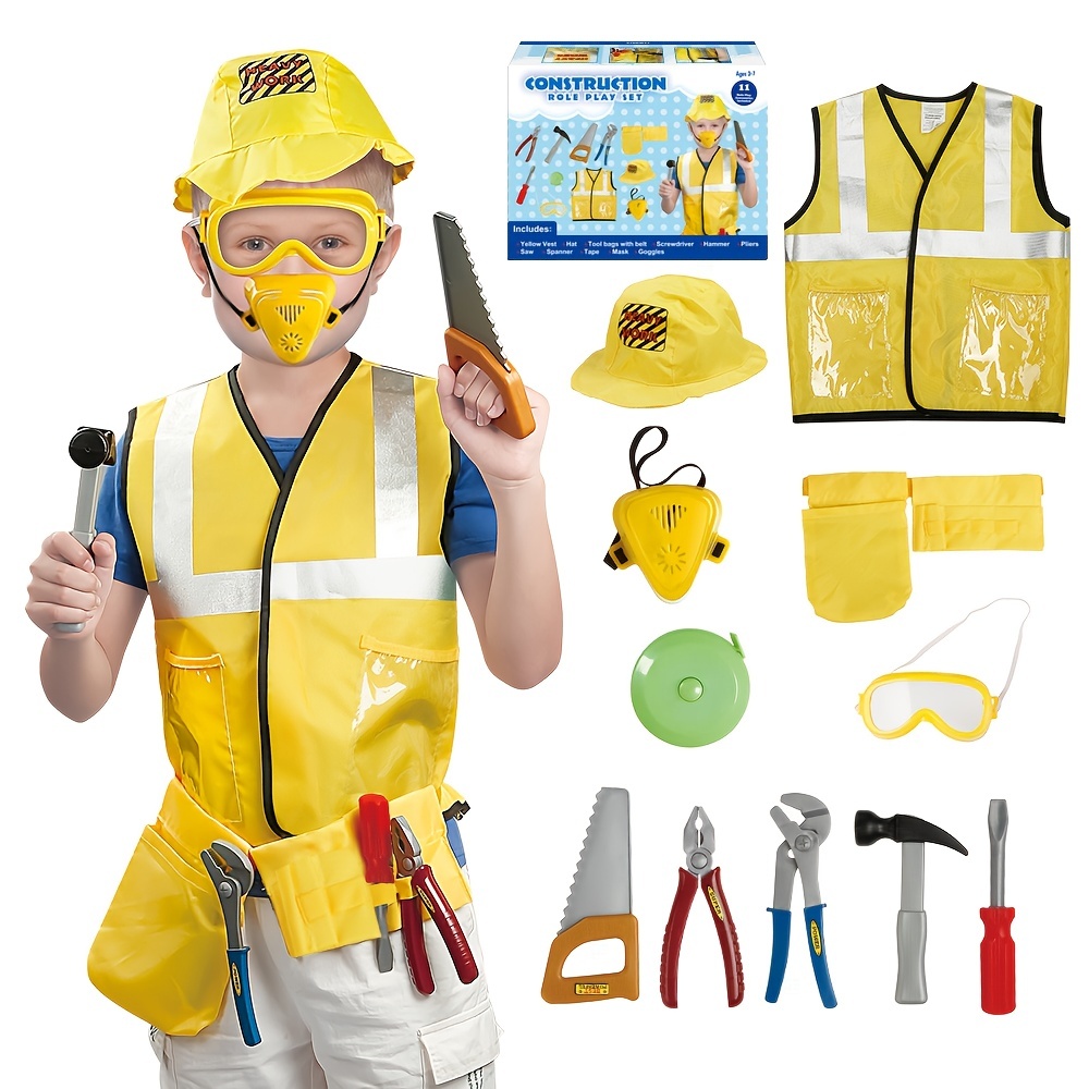 Bauarbeiter-Kostüm Für Jungen Und Kleinkinder, Karriere-Outfit Für  Bauarbeiter, Rollenspiel-Verkleidung Für Kinder, Ab 3 Jahren