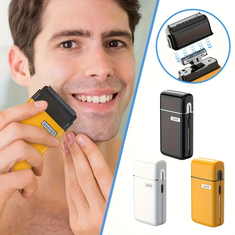 Comprar Afeitadora eléctrica con cabezal de cuchilla mejorada para hombres,  maquinilla de afeitar de bolsillo, máquina de afeitar portátil, resistente  al agua IPX7, recargable por USB, recortadora de barba