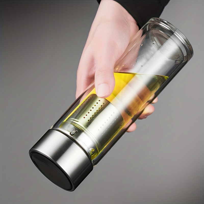 450ml Crossbody Water Bottle Stainless Steel Cute Decorative Solid Color  Replacement Outdoor Drinking Straw Vacuum Flask