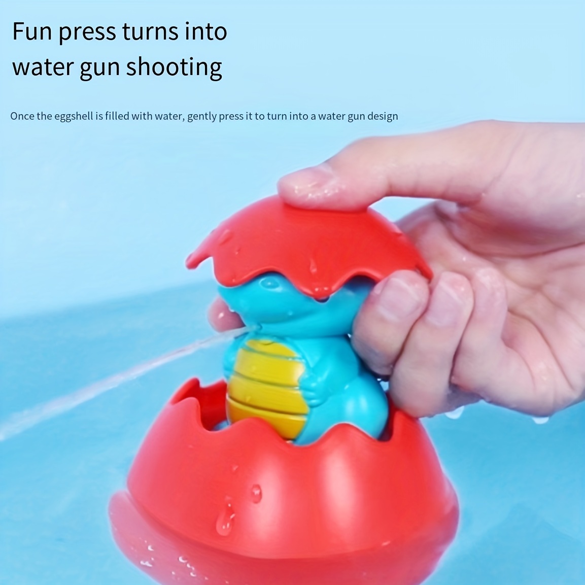 Baobao Bathes And Plays With Water Toys, Cloud Shower In The Bathroom, Dinosaur Egg Water Spray