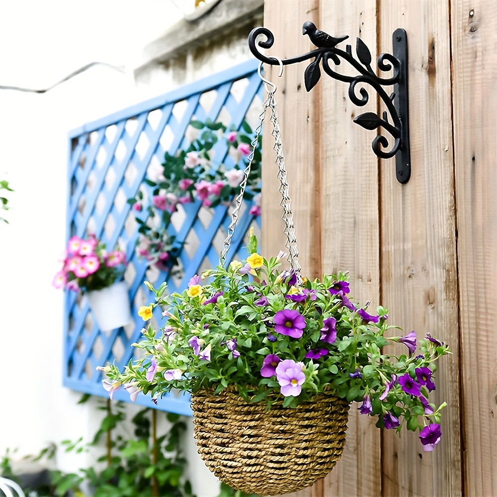 Hummingbird Plant Hanger Cast Iron Flower Basket Hook Outdoor