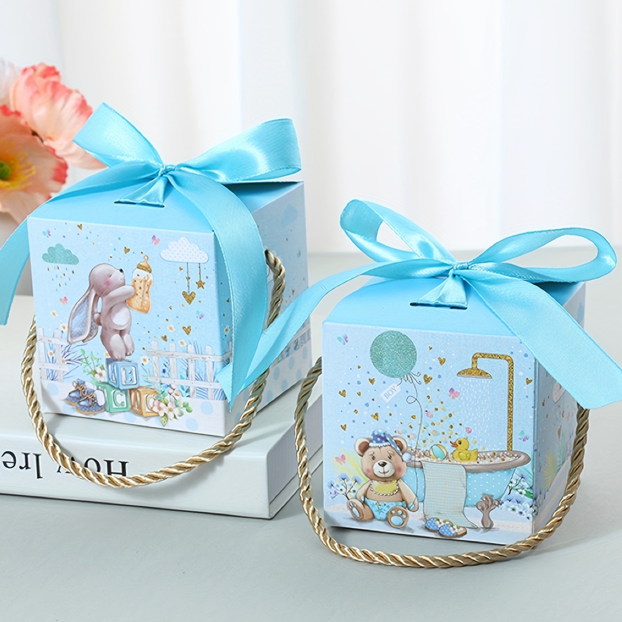 Caja de regalo con cinta, caja decorativa con tapa, caja de dulces de boda  para cumpleaños, día de l Soledad Cajas de dulces