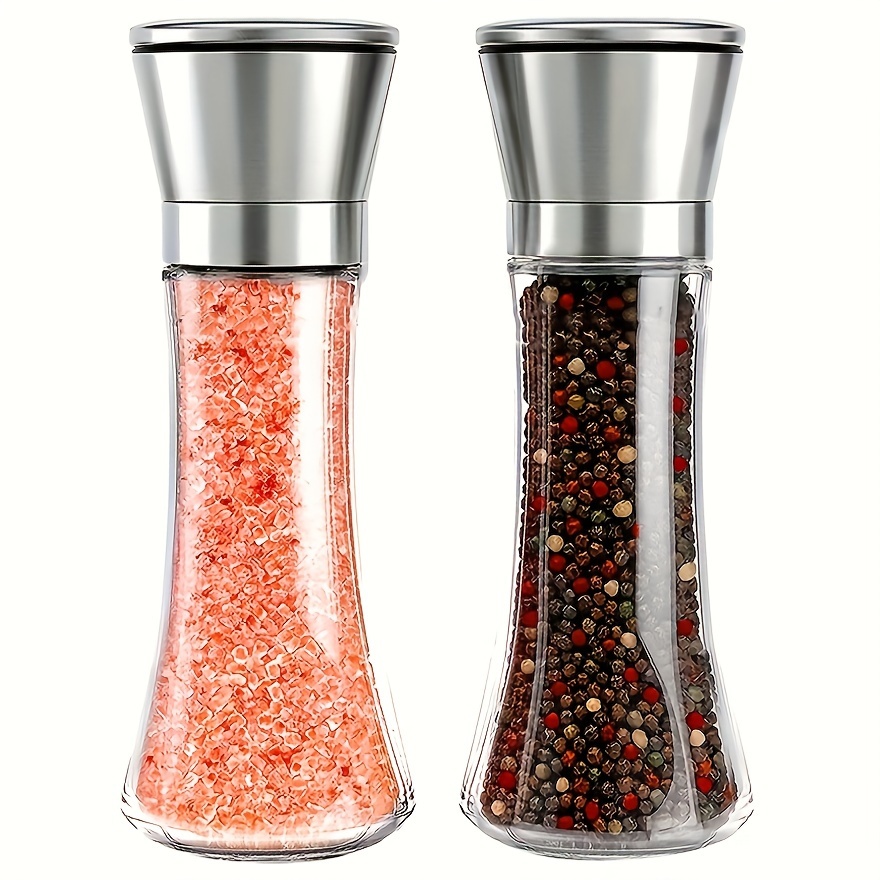 1Pcs,Pepper grinder, manual grinding bottle, small seasoning bottle, glass  sea salt pepper seasoning bottle, grinding powder ultrafine