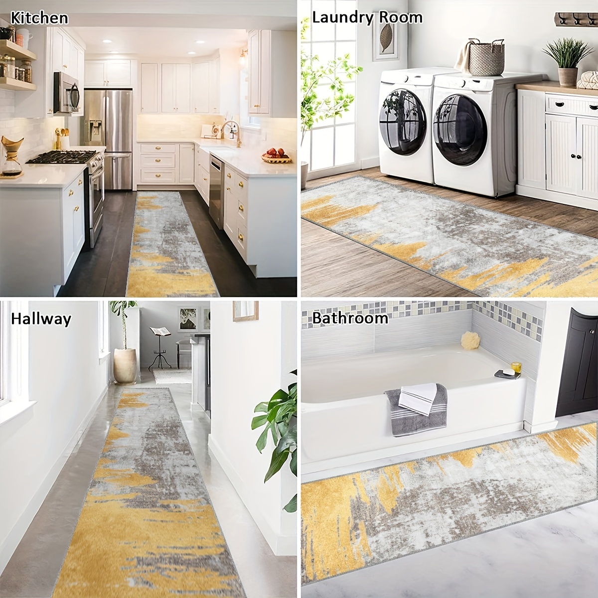 Soft Non Slip Kitchen Rug 2'x10' Runner for Hardwood Floors