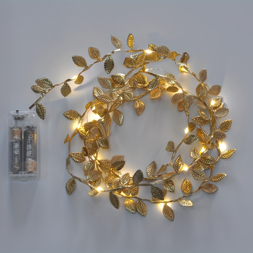 1pc Décoration De Feuille De Noël, Guirlande Lumineuse LED (piles Non  Incluses) - Temu France