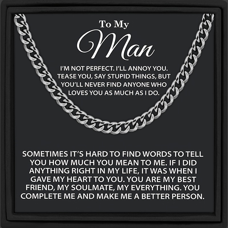 Silver Stainless Steel Cuban Chain Gift for Him
