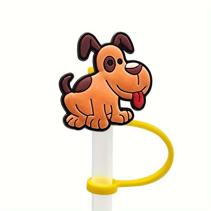 Reusable Dustproof Silicone Straw Cover Cute Cartoon Splash - Temu