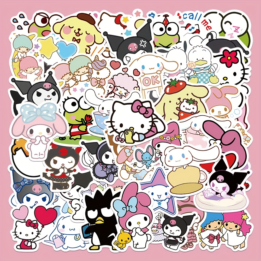 

50 Sheets Collection Sticker Pudding Dog, Hello Kitty, Pacha Dog Decoration Waterproof Stickers